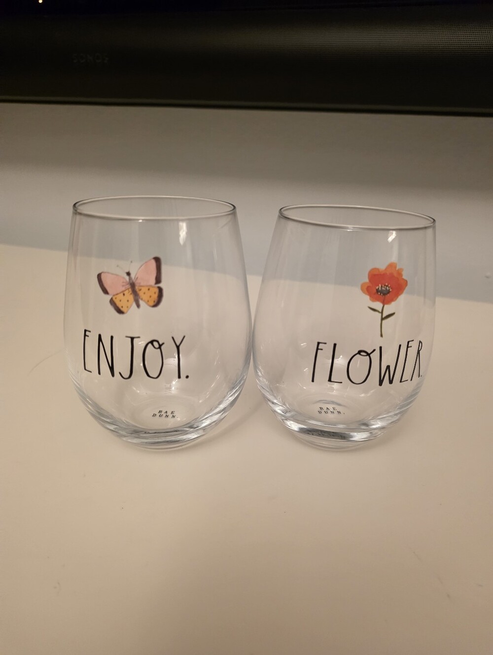 Rae Dunn Glasses Enjoy Flower